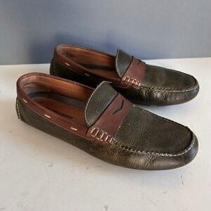 Johnston & Murphy Drivers Penny Loafer Mens 9.5 Green Sheepskin Boat Preppy